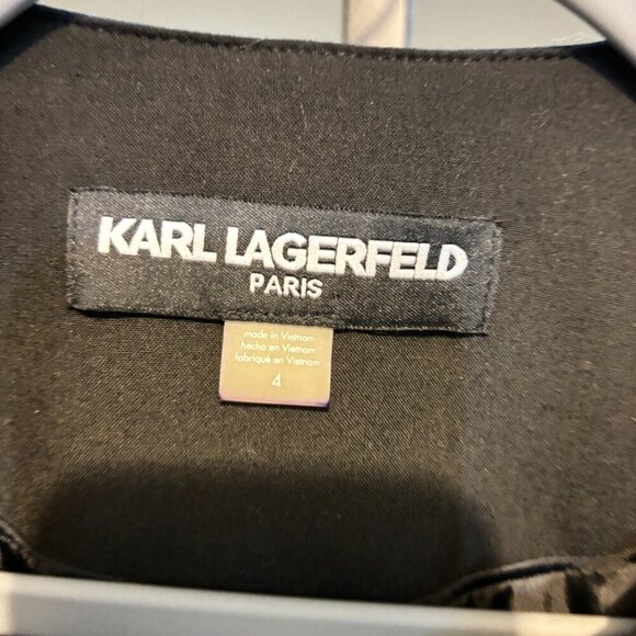 Karl Lagerfeld Zip Front Cropped Black Blazer - Picture 2 of 10